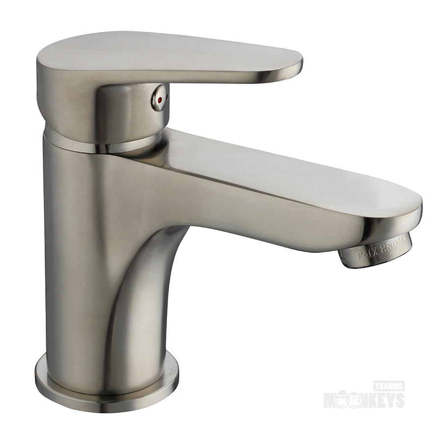 Waschtischarmatur Edelstahloptik Bad Wasserhahn Armatur mit PopUp